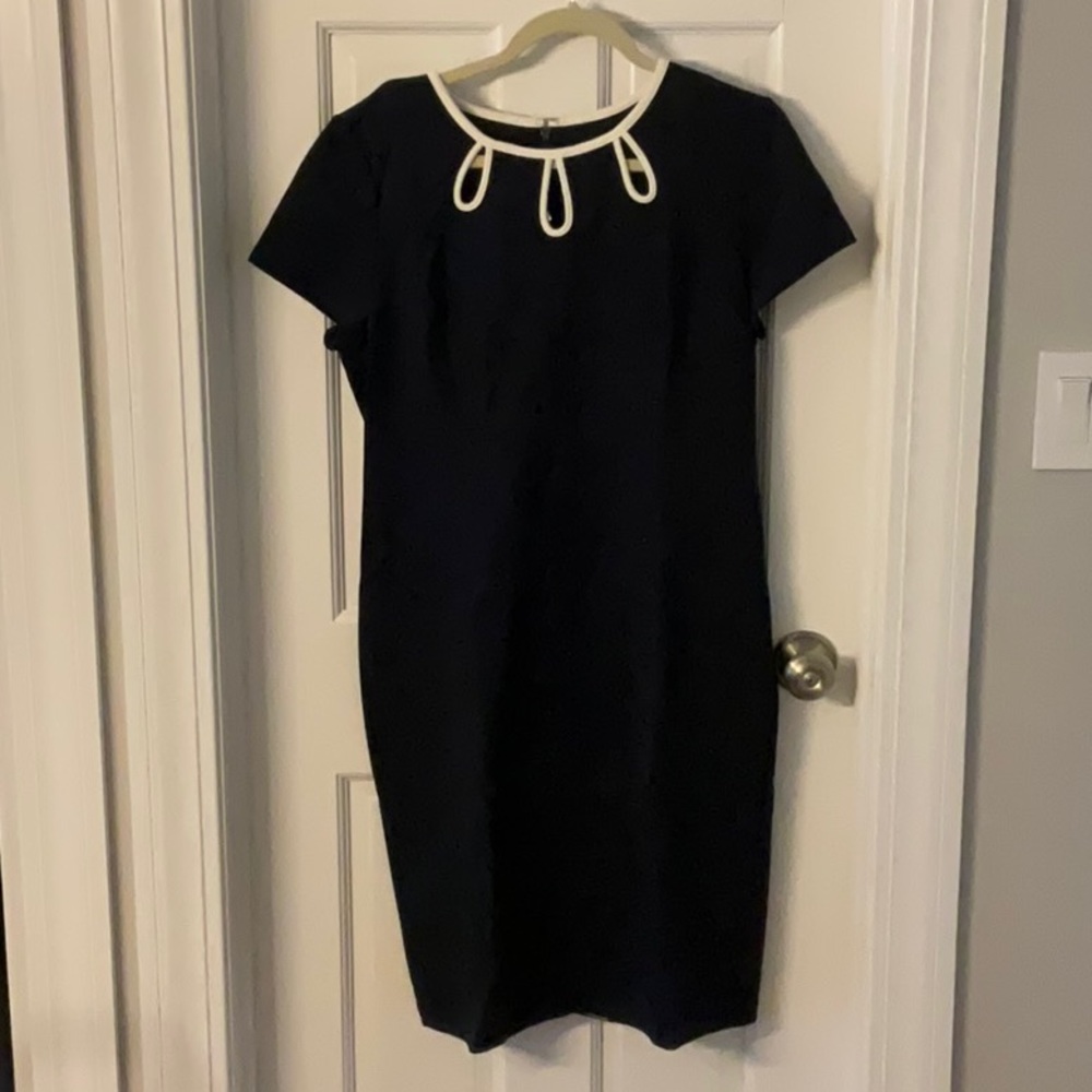 Navy short sleeve with detail at neck